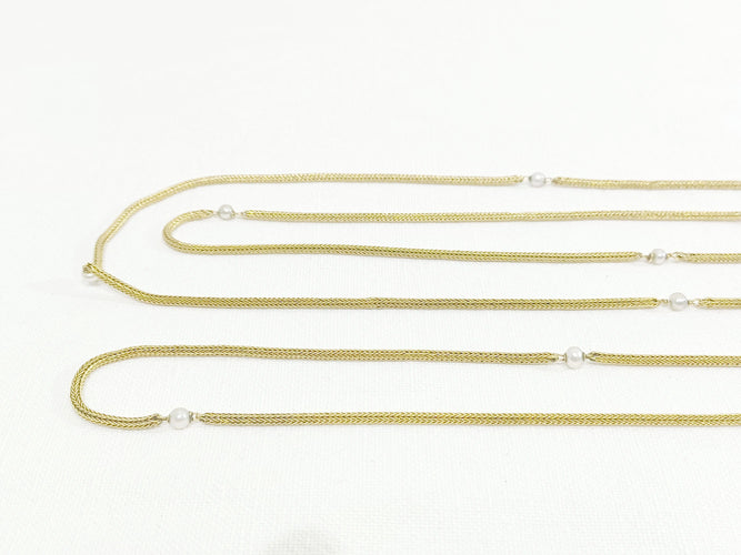 Collier Sautoir Or Et Perles 58 Facettes