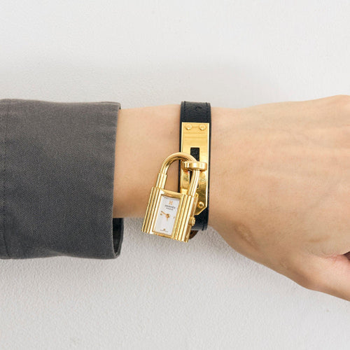 Montre HERMES - Montre Kelly - plaqué or 58 Facettes