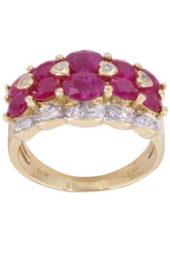 Bague 54 BAGUE MODERNE RUBIS ET DIAMANTS 58 Facettes 085381