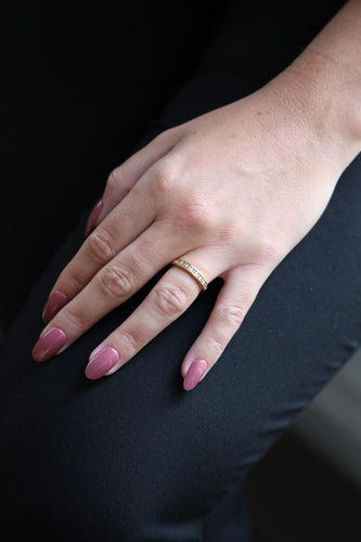 Bague 51 Bague Demi alliance Or jaune Diamant 58 Facettes 1733143CN