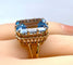 Bague 52 Bague en or jaune 18 carats avec aigue-marine 13 carats 58 Facettes AB667