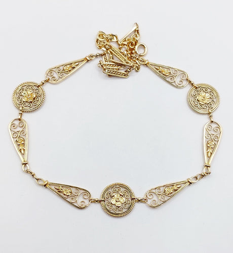 Collier Collier Art Nouveau or jaune motifs filigranés et fleuris (circa 1910) 58 Facettes A05217