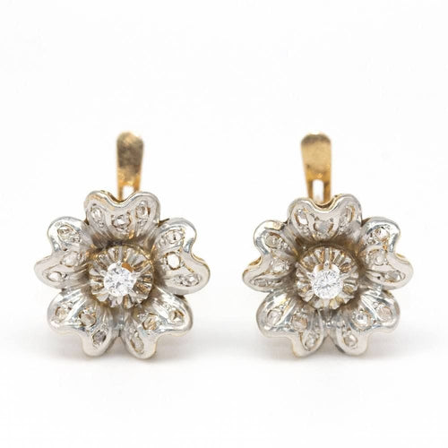 Boucles d'oreilles Boucles d'oreilles fleurs bicolores et diamants 58 Facettes D362768RR