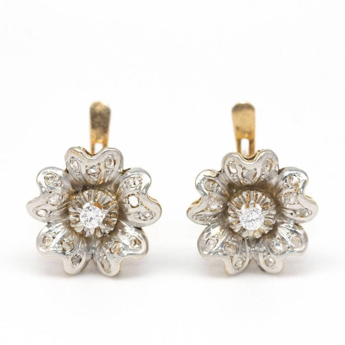 Boucles d'oreilles Boucles d'oreilles fleurs bicolores et diamants 58 Facettes D362768RR