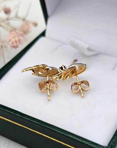 Boucles d'oreilles Boucles d'oreilles or jaune et or blanc Saphirs 58 Facettes 635