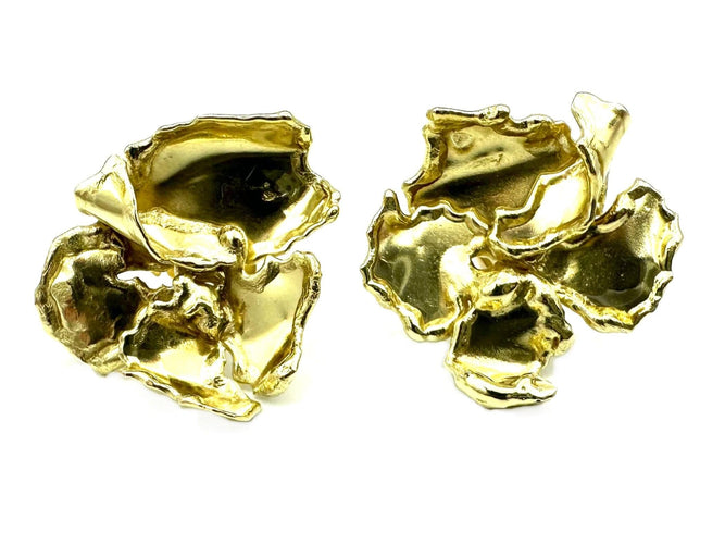 Boucles d'oreilles BRYNNER. Boucles d'oreilles vintage or jaune 18K 58 Facettes