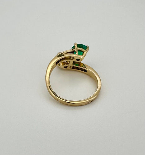 Bague 52.5 Bague toi & moi émeraude diamants 58 Facettes