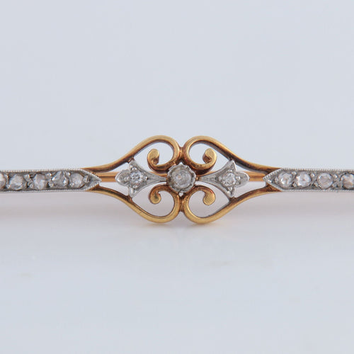 Broche Broche double coeur or jaune et diamants 58 Facettes P3L5