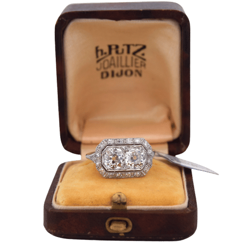 Bague 59 Bague déco en platine et diamants 58 Facettes