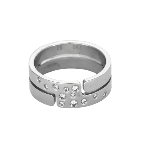 DINH VAN - Anello SEVENTIES oro bianco diamanti 