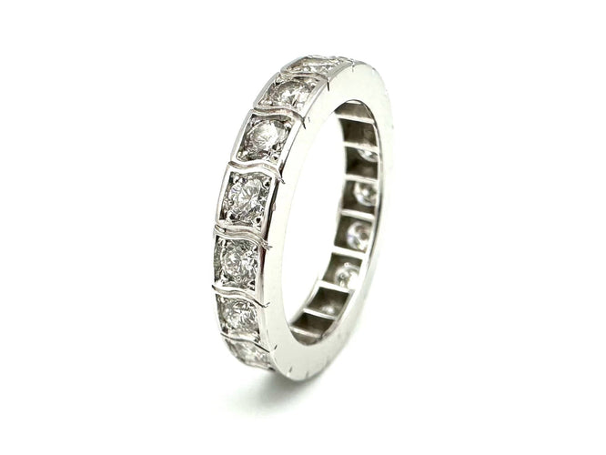 Bague 52 PIAGET. Alliance or blanc 18K et diamants 1.8ct 58 Facettes