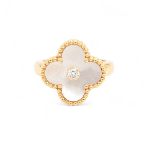 Пръстен 47 Van Cleef & Arpels - Пръстен Vintage Alhambra от жълто злато и перла 58 Facettes