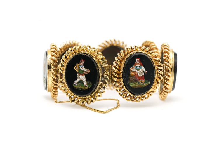 Bracelet Bracelet Napoléon III or jaune serti de micro-mosaïques 58 Facettes 22785