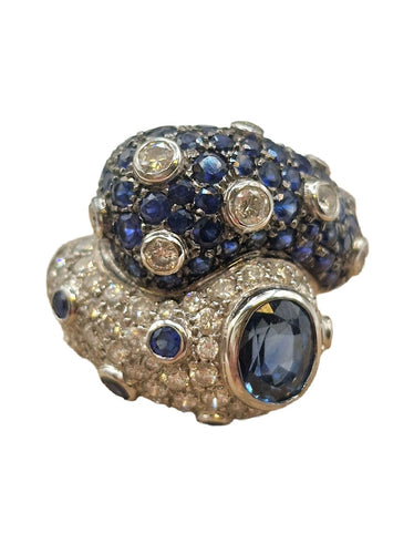 Bague 58 Bague cocktail avec saphirs et diamants 58 Facettes