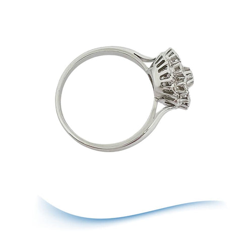 Bague 59.5 Bague de fiançailles Vintage or gris diamants 58 Facettes AA 1699