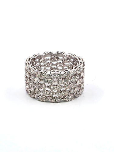 Obrączka ślubna wieczność z białego złota z diamentami o masie 3,90 ct 