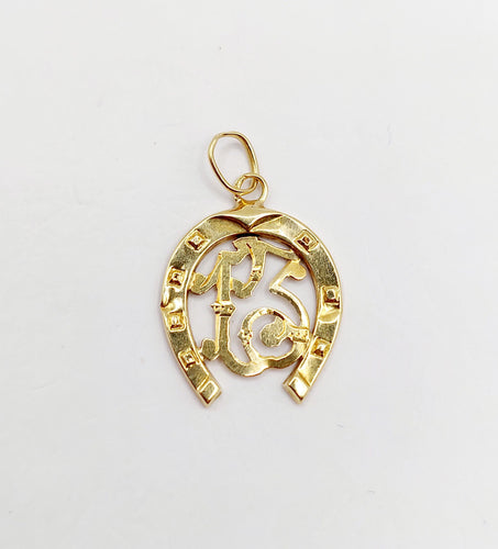 Pendentif Pendentif fer à cheval et numéro 13, chance 58 Facettes A05905