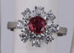 Bague 52 Bague Fleur en or blanc rubis diamant 58 Facettes BA 47