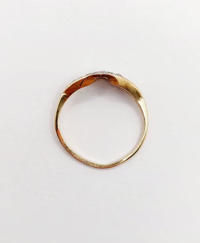 Bague 51 Bague Art Déco or jaune diamants taille rose (circa 1940) 58 Facettes A05973