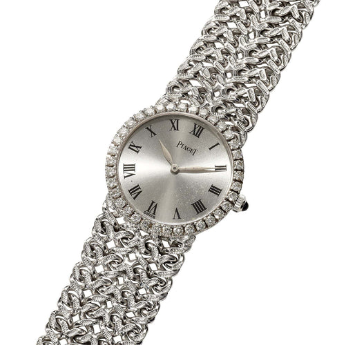 Montre PIAGET - Montre vintage en or blanc et diamants 58 Facettes
