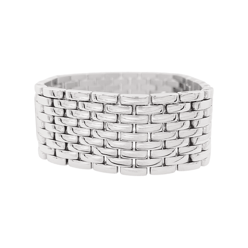 Montre Montre Cartier "Panthère ruban" en acier et nacre. 58 Facettes 34465