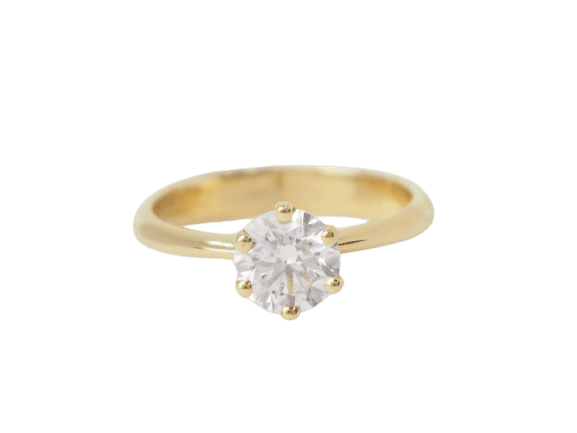 Bague 52 Bague solitaire en or jaune et diamant synthétique 58 Facettes 31902