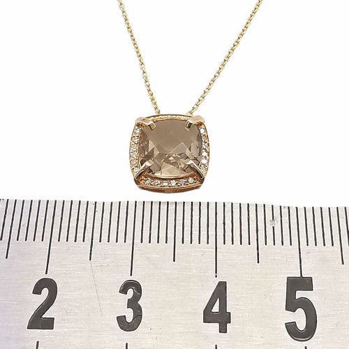 Collier Collier or jaune, citrine & diamants 58 Facettes