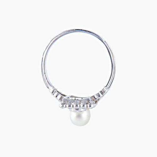 Bague 53 Bague Perle fine Diamants 58 Facettes AB2