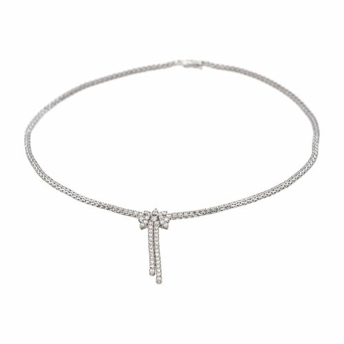 Valkokultainen timanttikaulakoru 