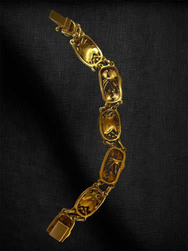 Bracelet Bracelet Liberty « Elowyn » en or jaune, diamants et émail 58 Facettes