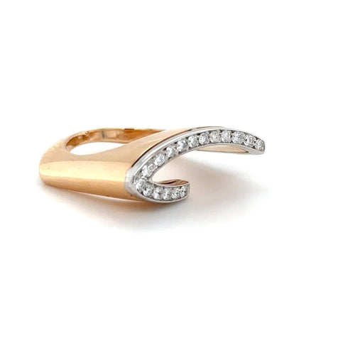 Bague 54 Bague Eventail Géometrique deux ors 58 Facettes 1.0002290/2