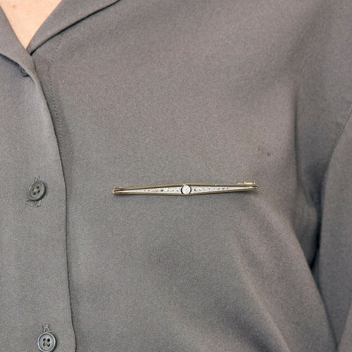 Broche Broche de style art déco en Or blanc 18k Diamant 58 Facettes 250293