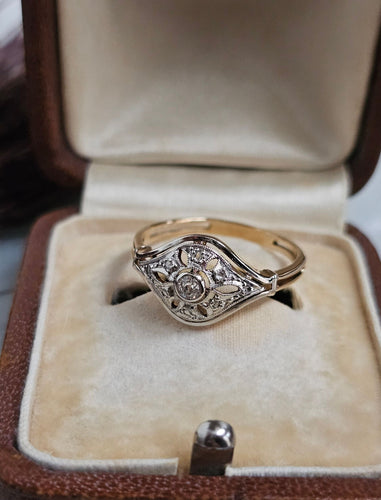 Bague 56 Bague ancienne or bicolore et diamants 58 Facettes 645