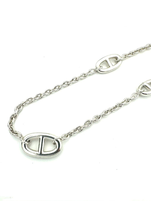 Collier HERMES. Collection "Farandole", sautoir argent 80cm 58 Facettes