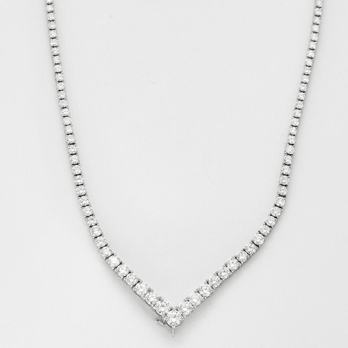 Collier Collier Tennis or blanc et diamants 58 Facettes