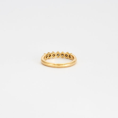 Bague 53 Demi alliance en or jaune et diamants 58 Facettes GAW2