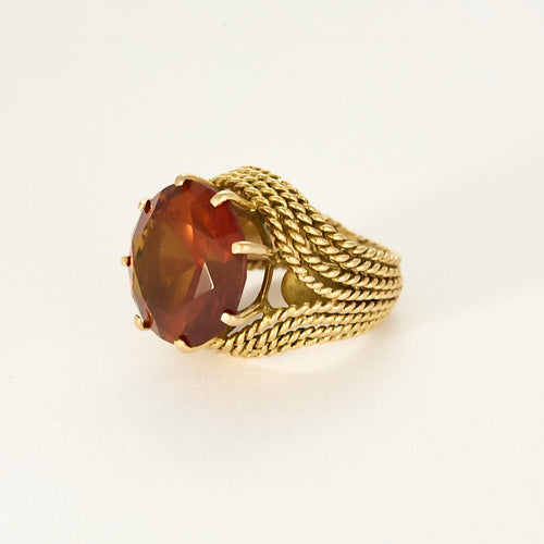 Bague 50 Bague cocktail en Or jaune et saphir de synthèse. 58 Facettes PER0443