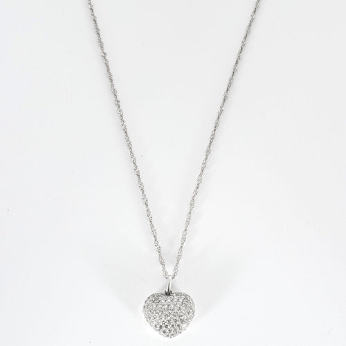 Collier Collier cœur or blanc diamants 58 Facettes