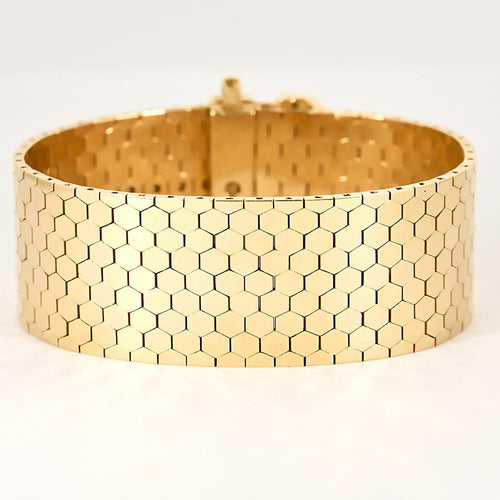 Bracelet Bracelet ceinture en or jaune , motif nid d'abeille 58 Facettes CAR1903