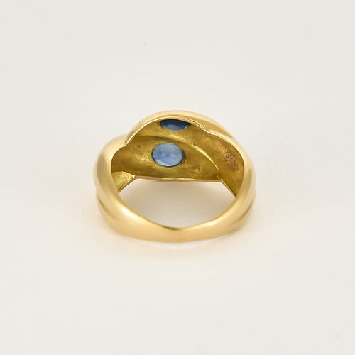 Bague 53,5 Bague tressée en or jaune et saphirs 58 Facettes ENG10872