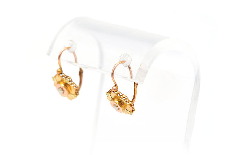 Boucles d'oreilles Boucles d'oreilles Art Déco en or jaune serties de perles 58 Facettes B556