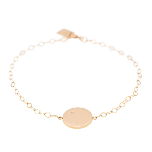 Bracelet Ginette NY Bracelet Mini ever disc Or rose Diamant 58 Facettes 2682437CN