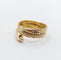 Bague 54.5 Bague serpent or rose finement tressée yeux rubis 58 Facettes A04370