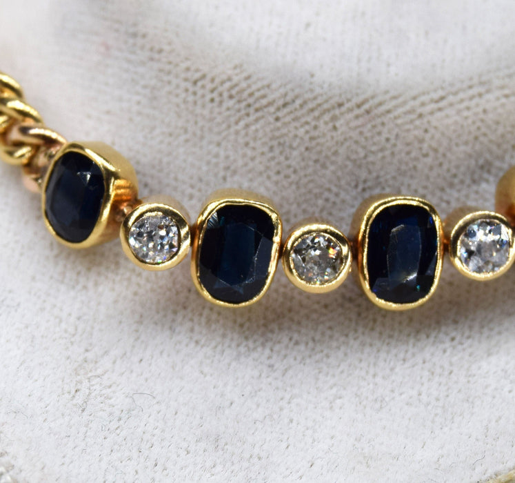 Bracelet Bracelet vintage or jaune diamants saphirs 58 Facettes