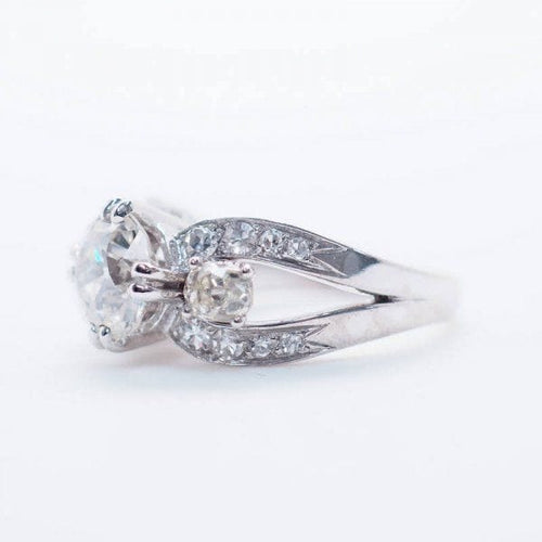 Bague Solitaire en platine, diamant 1.9 ct époque 1930 58 Facettes 4438
