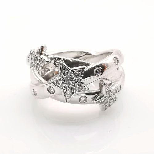 Bague 59 Bague en or blanc diamants 58 Facettes