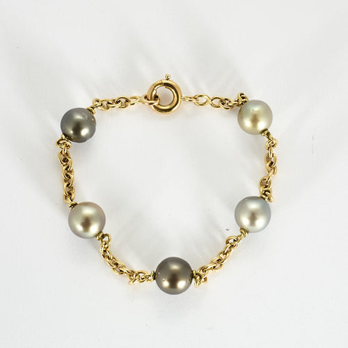 Bracelet Bracelet en or jaune et perles de cultures Tahiti 58 Facettes LAV1962