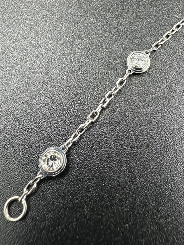 Bracelet CARTIER. Collection "Diamants légers, bracelet or blanc et diamants 58 Facettes