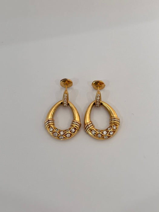 CARTIER - Pendientes de diamantes y oro amarillo.