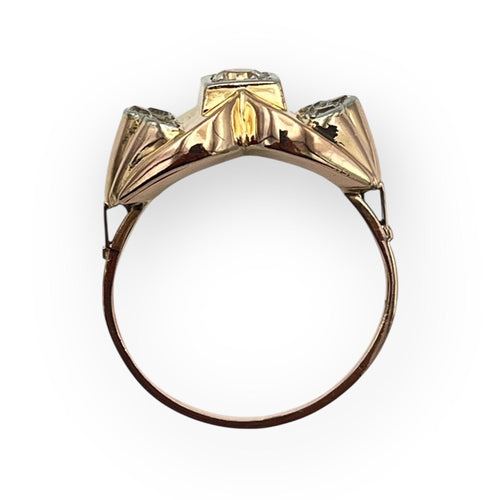 Bague 55 Bague Tank or rose 750 et diamants 58 Facettes 149058237